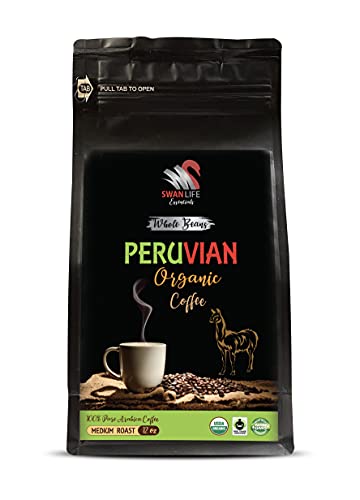 Café orgánico en grano peruano, tueste medio, 12 oz miniatura 1
