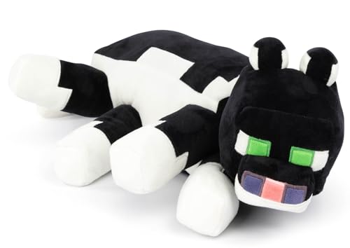 Minecraft Tuxedo Cat Plush Pillow Buddy - Super Soft Gamer Stuffed Animal - Polyester Microfiber, 18 Inches