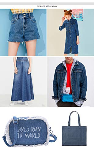 Premium Blue Floral Cotton Washed Denim Fabric - Versatile 150cm×90cm Material for DIY Crafts, Fashion Design, Quilting, and Home Décor 6 Premium Blue Floral Cotton Washed Denim Fabric - Versatile 150cm×90cm Material for DIY Crafts, Fashion Design, Quilting, and Home Décor - Image 5