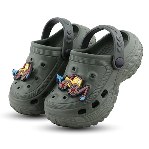 Image of FUEL Poddle Comfortable Indoor & Outdoor Casual Garden Clogs, Soft Cushioned Footbed and Lightweight EVA Slip-On Kids Clogs for Boys & Girls