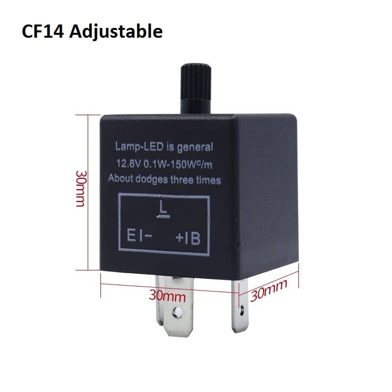 Relé intermitente CF14 ajustable para solucionar el parpadeo rápido de luces LED de coche 3