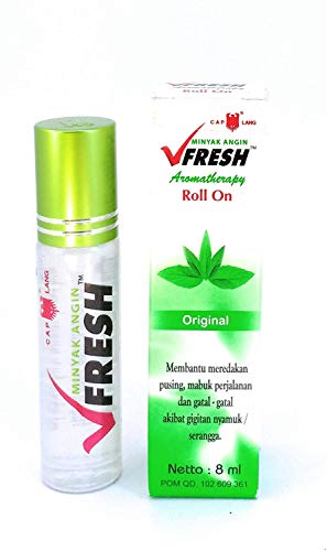 Eagle Brand vfresh (V fresco) Original (cítricos)  Champú Aceite de aromaterapia roll-on, 8 ml (Pack de 4)