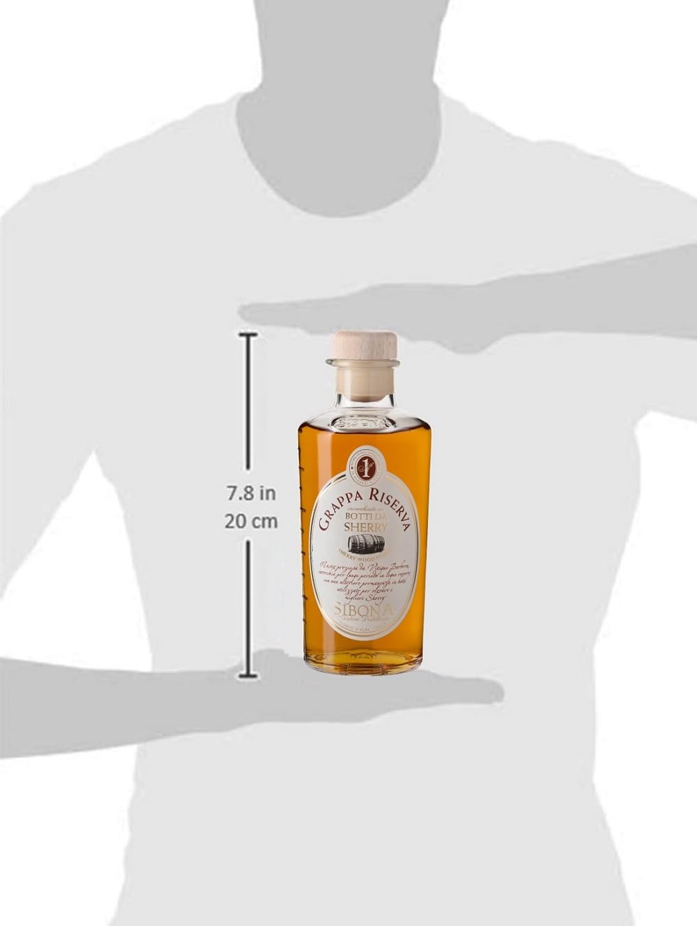 Nº1 SIBONA Grappa Riserva Botti da Sherry 40% vol. (1 x 0,5l) – Eleganter Grappa aus Italien im spanischen Sherry-Fass gereift