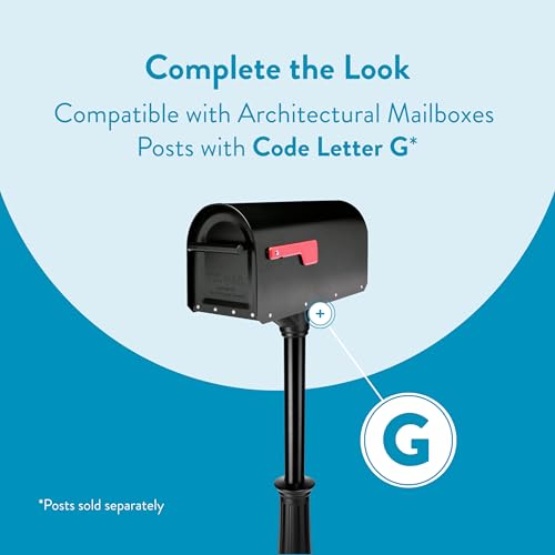 Image of Architectural MAILBOXES 5560B-R-10 Architectural Mailboxes Sequoia Post Mount Mailbox, Large, Black