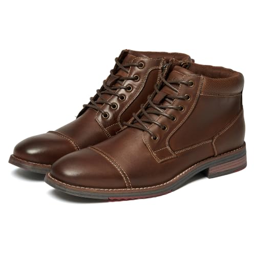 Image of Arkbird Men's Dress Boots Genuine Leather Cap Toe Ankle Boot with Side Zipper for Casual Business Formal Wear