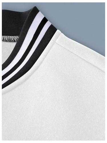 SOLY HUX Men's Varsity Jacket Zip Up Letter Print Striped Long Sleeve Streetwear Baseball Jacket4