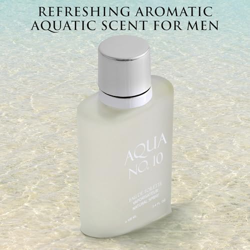 Image of Aqua No 10 Eau De Toilette for Men - Citrus & Marine Fragrance - Top Notes of Lime, Lemon, Bergamot, Jasmine, Orange & Neroli - Base Notes of Musk, Cedar, Oakmoss & Amber - Elegant 100ml Bottle