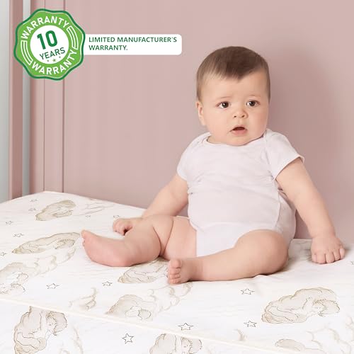 Dream On Me Twilight 5” 88 Coil Inner Spring Crib & Toddler Mattress – Brown Cloud, Greenguard Gold & BSA Certified, Waterproof & Stain-Resistant Cover, Fits Standard Full-Size Cribs & Toddler Beds