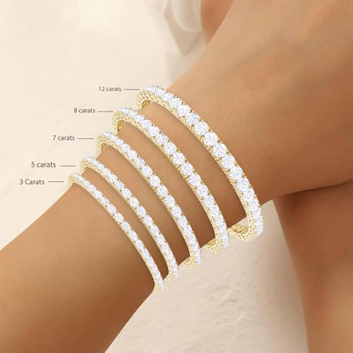 2 to 20 Carat 14K White Gold LAB GROWN Diamond Tennis Bracelet Classic 4 Prong Ultra Premium Collection (E-F Color, SI1-SI2 Clarity)2