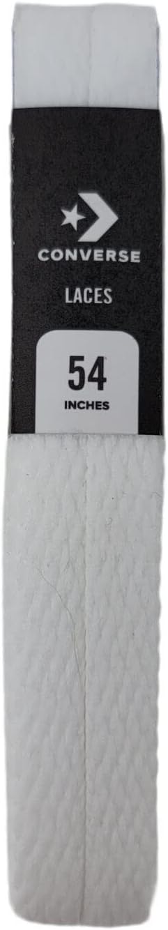Converse Unisex Replacement Cord Shoe Laces Flat Style Shoelaces, White, 54" 8 Eyelets