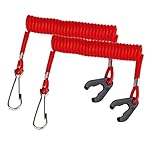 STONCEL Safety Boat Motor Outboard Kill Switch Key Lanyard Ignition Red (2 Pack)