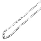 4,5 mm de plata de ley Cadena Collares italiano sólido cadena de eslabones (disponible 16 '~ 30)