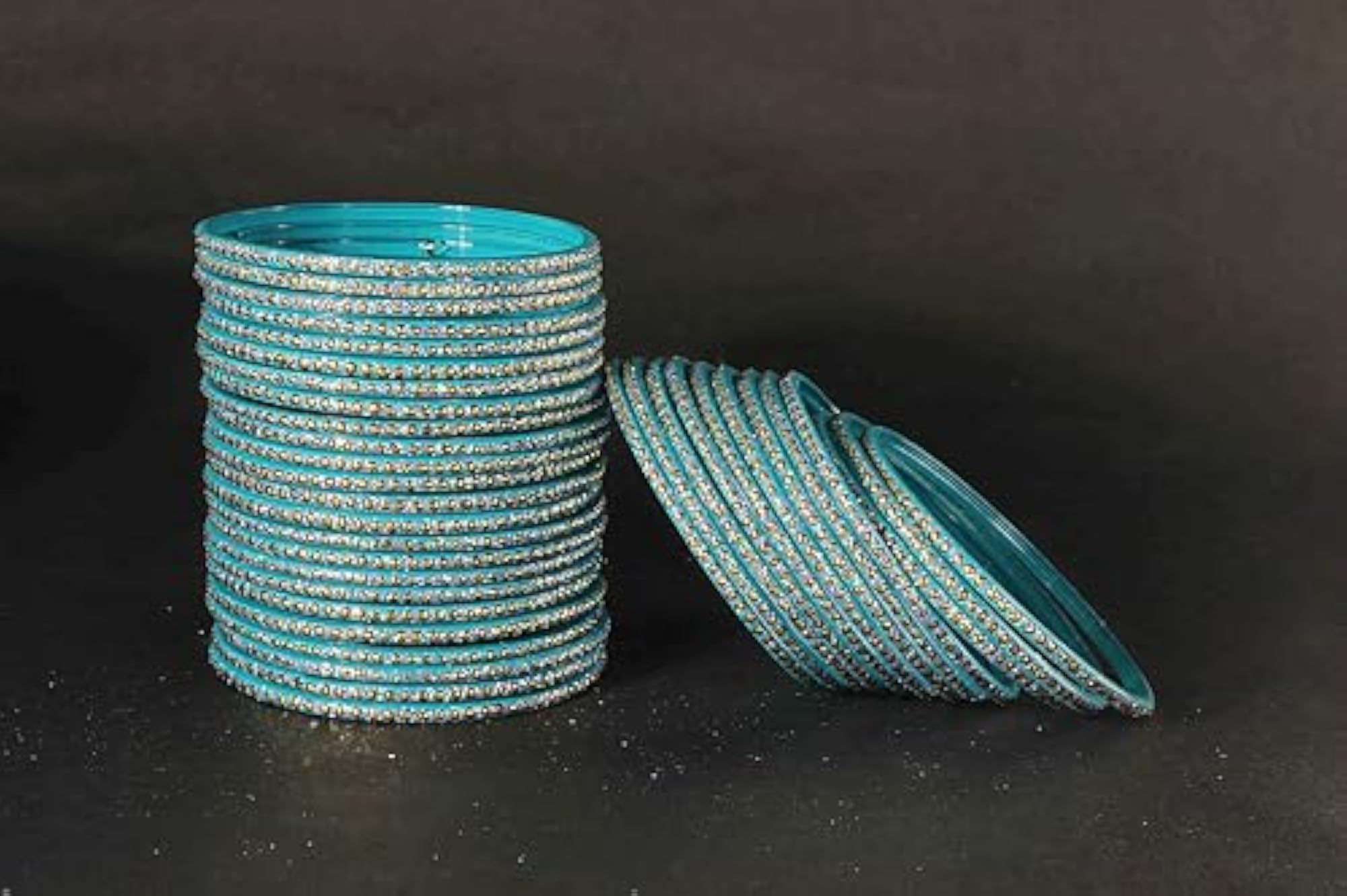 Stylish Fancy Bangles Set with Polka Dots & Glitter