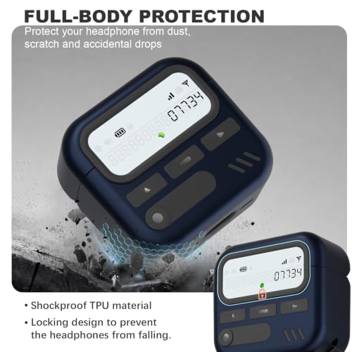 Image of for AirPods 4 Case with Safty Lock,Retro Inspired Pager Style (Deep Blue)