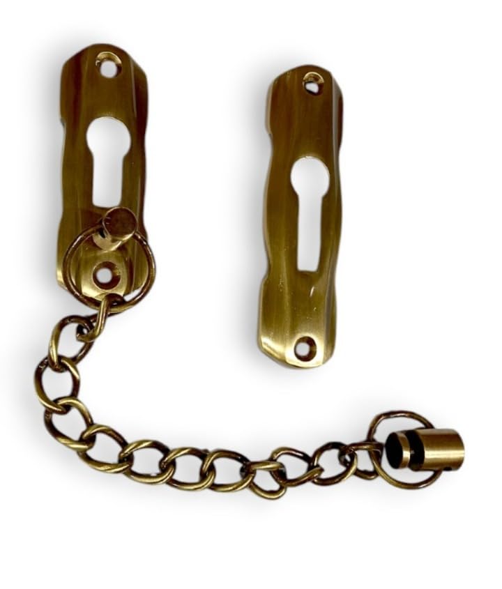 Prateek Brass Corsa Heavy Door Chain for Door Security for Home/Guard/Security Latch Antique Finishing