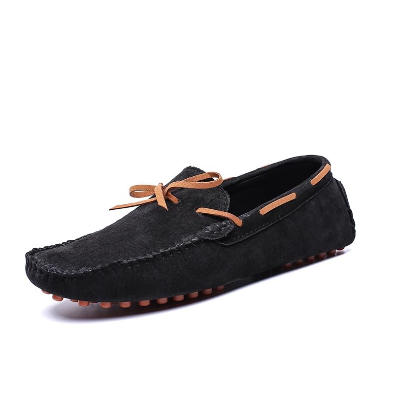 Mens Loafers Round Toe Suede Vamp Driving Loafers Boatshoes Anti-Slip Comfortable Slip Resistant Fashion Party Slip-on