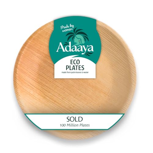 10 Sustainable Products on Amazon You Need to Try 31 Adaaya 10 inch, 20-Pack Areca Palm Leaf Round Plates | Eco-Friend...