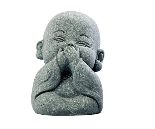 Estatuas de 4 monjes budistas auspiciosos de resina miniatura 2