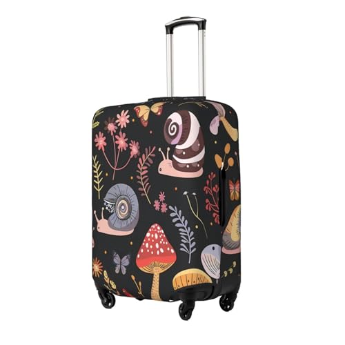 Colored Autumn Mushroom Butterfly Snails Luggage Cover Elastic Travel Suitcase Covers, Anti Scratch Dust Proof Baggage Covers, Fits 22-24 inch Suitcases2