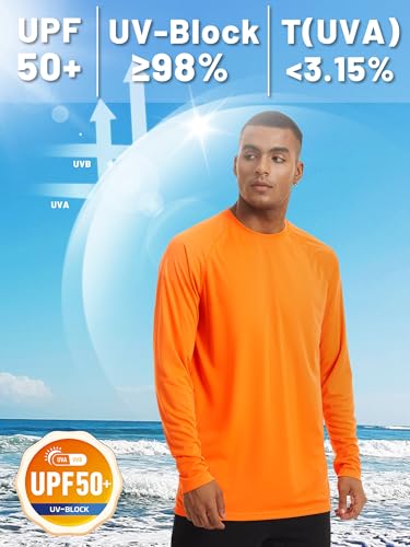 TACVASEN Men's Sun Shirt UPF 50+ Long Sleeve UV Protection Lightweight Rash Guard Swim Shirt Quick Dry Fishing T-Shirt2