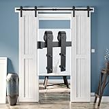 Genius Iron 6.6FT Double Barn Door Hardware, Classic Design Standard Track with Upgraded Nylon Beari