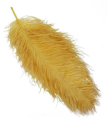Balsa Circle 12 pcs 24-Inch x 26-Inch Long Gold Authentic Ostrich Feathers for Centerpieces Wedding Party Table Decorations