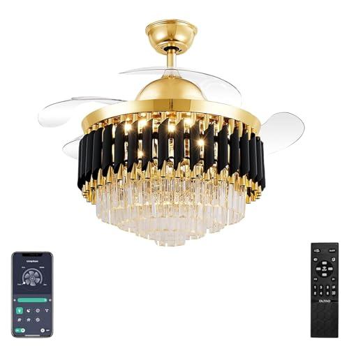NOZZ Smart Chandelier Fan with Google Home competiblity, BLDC Motor, Summer Winter Mode, Dimmable LED Light, Remote & Mobile App Control