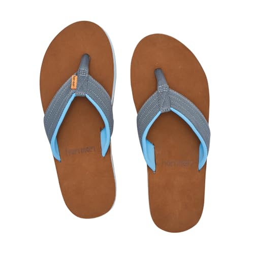Image of Hari Mari- Scouts- Men's Nubuck Leather Flip Flops With Nylon Webbing Strap- No Break Ins, Firm Arch Support, and Beveled Edge to Reduce Tripping
