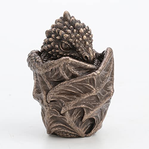 Veronese Design 3 1/2" Baby Dragon Resin Figurine Secret Stash Box Cast Bronze Finish