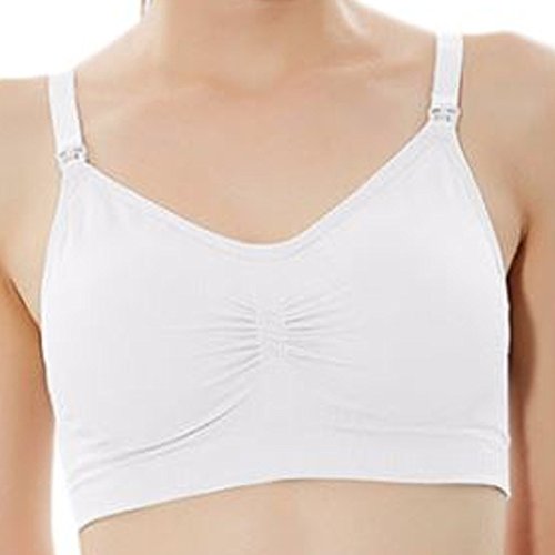 レーヴル 赤ちゃんが喜ぶ ワンタッチ らくらく 授乳ブラ マタニティブラジャー (L, ホワイト)