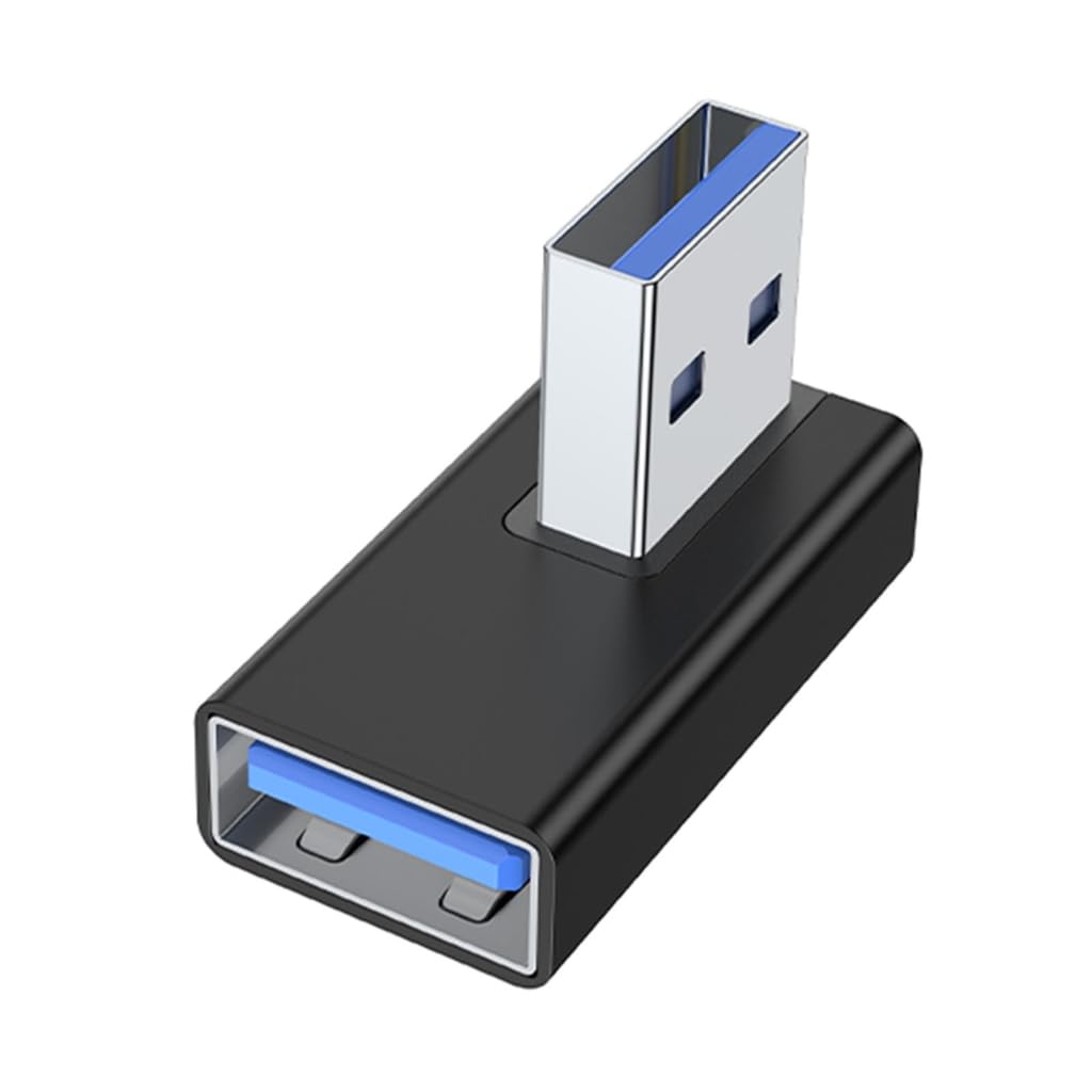 Elnwnnkc USB Male to Female 90 Degree Right Extension Adapter USB Upward Connector Data Sync for Laptop USB