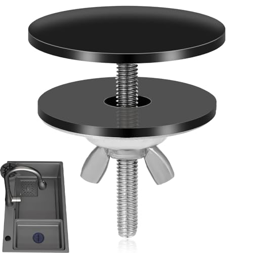 Wasserhahn Loch Abdeckung, Lochabdeckung Spüle, Edelstahl Spülbecken Abdeckung, Küchenspüle-Lochabdeckung für Spülbeckenlöcher (Schwarz)