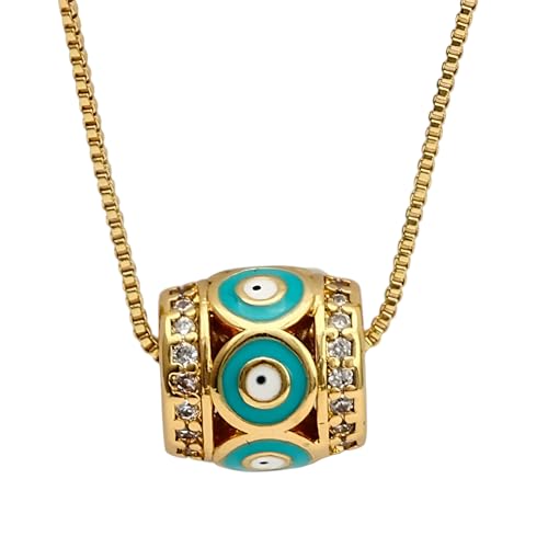 Collier mauvais œil en or 14 carats finition luxe et détails colorés