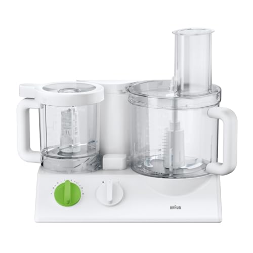 Braun TributeCollection FX 3030, Robot de Cuisine Multifonction avec Lame pour Mixer, Pétrir et Trancher, Presse-agrumes, Accessoire pour Monter, 15 Vitesses +Pulse, Bol 2L, 600W, Blanc