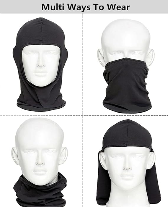 Image of Face Mask with 1 Pair Arm Sleeves for Men & Women | Breathable Stretchable Fabric for Biking, Cycling, Running, Riding & Outdoor Use | Sun Dust Protection Combo Set