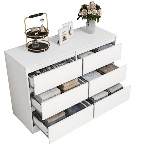 GZTGZMWG Cassettiera Camera da Letto, Moderna Comò Camera da Letto in Legno, per Soggiorno, Sala da Pranzo e Corridoio, 100 x 37 x 69 cm，Bianco