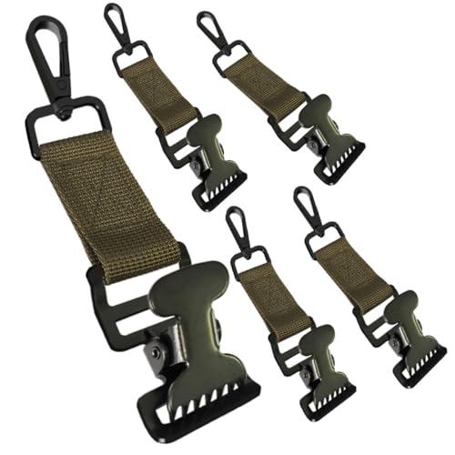 ZHIRONGFA Firefighter Glove Clip Glove Holder for Work Golf Glove Clip Heavy-Duty Firefighter Glove Clip with Reflective Webbing for EMT & Construction Firefighter Accessories near Me 5 Pack (Green)