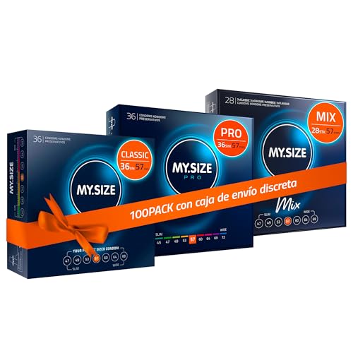 MY.SIZE 100 Preservativos 57 mm Megaset Classic+Mix+Pro I Tamaño ...