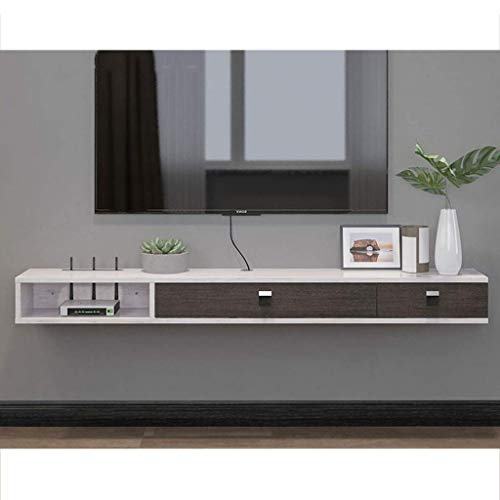 TV-Ständer Wand Medienkonsole TV-Schrank DVD/Blu-ray-Player Lagerregal Satelliten-TV-Box Kabelbox Schwimmendes Wandregal aus Holz (Farbe: B)
