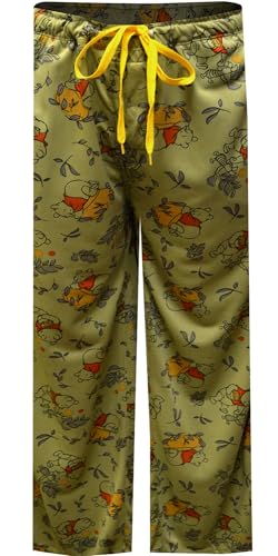 MJC Mens Disney's Pooh and Piglet Lightweight Performance Fabric Unisex Loungepant