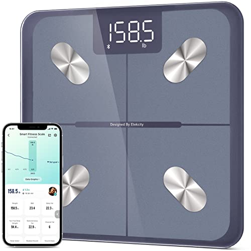 Image of Etekcity Smart Scale for Body Weight and Fat Percentage, Digital Bathroom Accurate Weighing Machine for People's BMI Muscle, Bluetooth Electronic Body Composition Monitor Syncs with App, 400lb