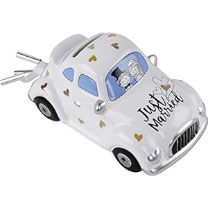wunderschöne Spardose,Sparschwein,Hochzeitskasse Hochzeitsauto,Hochzeits-Auto zur Hochzeit,Hochzeitspaar im Auto aus…