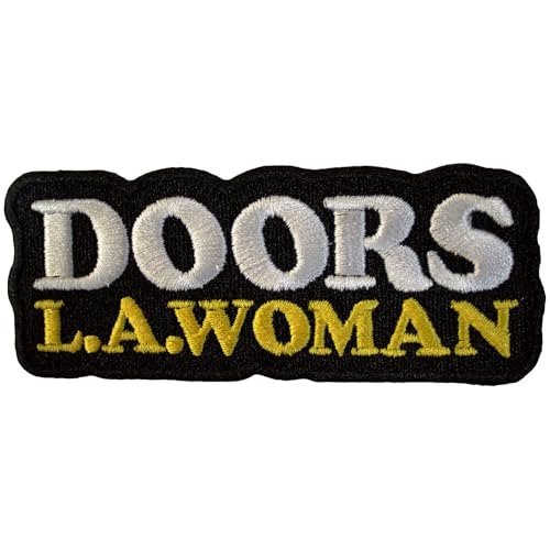 The Doors La Woman Text Logo On Noir Satndard Woven Patch Size One Size