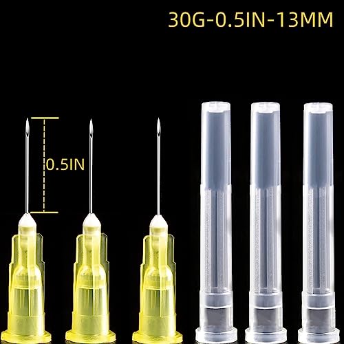 100 Pack 30 Gauge Needle 1/2 Inch, Lab Supplies Dispensing Syringe Needle Individual Sealed Package