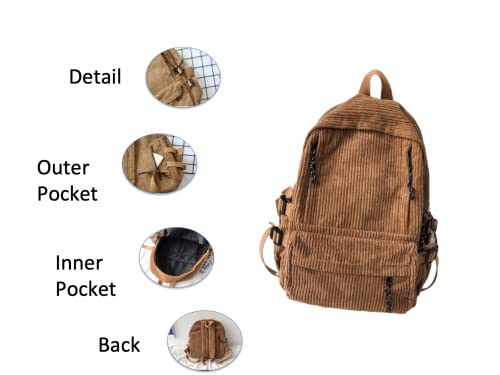 Kawaii Cute Aesthetic Fuzzy Fluffy Plush Sherpa Fleece Corduroy Backpack Rucksack Daypack School Teen Girls Children Women (black) Large2