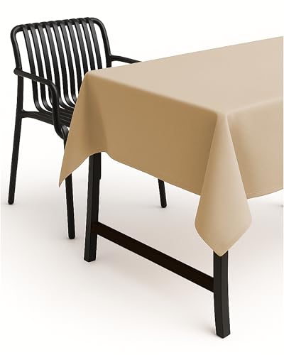 TextilDepot24 - Mantel para mesa de jardín, imitación de lino, antimanchas, repele el agua, no necesita planchado, arena, 90 x 90 cm