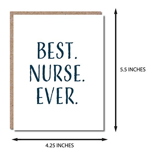Nurse Thank You Card, Happy Nurses Week Cards, Nurse Appreciation Week Week, Nurses Day, Single 4.25 X 5.5 Greeting Card With Envelope, Blank Inside, Best Nurse Ever By Modern Wit #TOP4