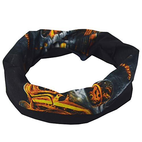 Obacle Skull Face Mask Half Gaiter Mask For Men Dust Wind Uv Sun Protection Seamless 3D Tube Mask Bandana For Men Women Skeleton Mask Motorcycle Riding Bike Sports (Mechanical Grey-Gold Skull) #TOP3