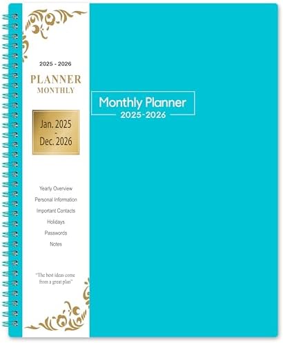 2025 Monthly Planner - 8.5x11 Inch Calendar With Tabs, Inner Pocket & Lay-Flat Binding