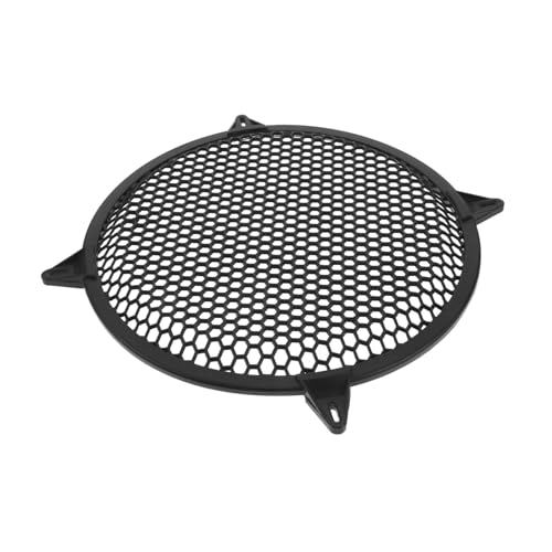 NUOLUX カーオーディオ用プラスチック製サブウーファースピーカープロテクターカバー 丸型メッシュグリル 防塵 ダメージ防止 簡単工具不